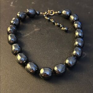 Carolee Black and Gold Beaded Necklace